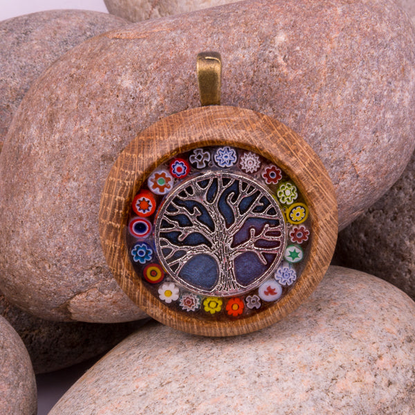 Handcrafted Bespoke Tree of Life Pendant; set in hand-turned oak wood.| Jabbawocky Crafts (jabbawockycrafts.co.uk)
